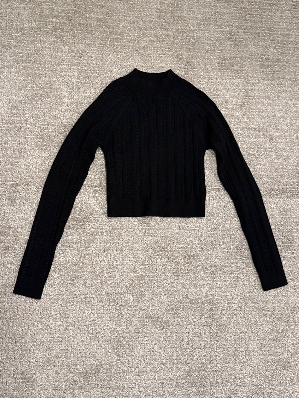 Aritzia Sunday Best Black Cropped Mock Turtleneck Sweater XS